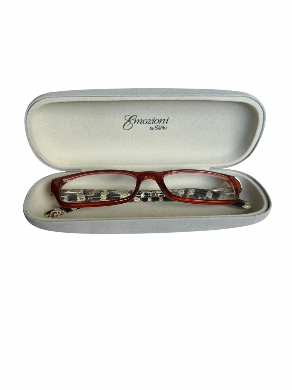 Safilo Emozioni by Safilo “Anastacia” Red Animal Print Prescription Glasses